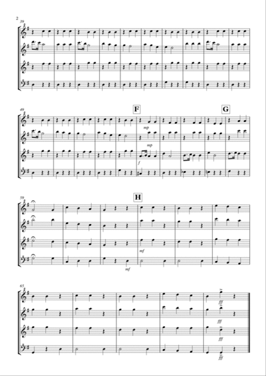 La Donna e Mobile (from Rigoletto) for Recorder Quartet Recorder scores gallery preview page 2