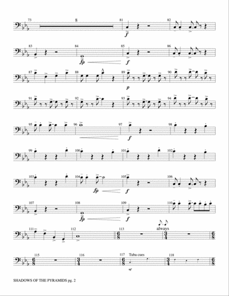 Shadows of the Pyramids: String Bass Concert Band scores gallery preview page 2