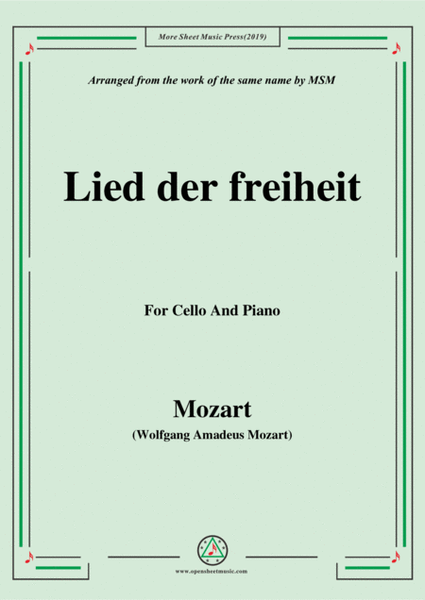 Mozart-Lied der freiheit,for Cello and Piano image number null