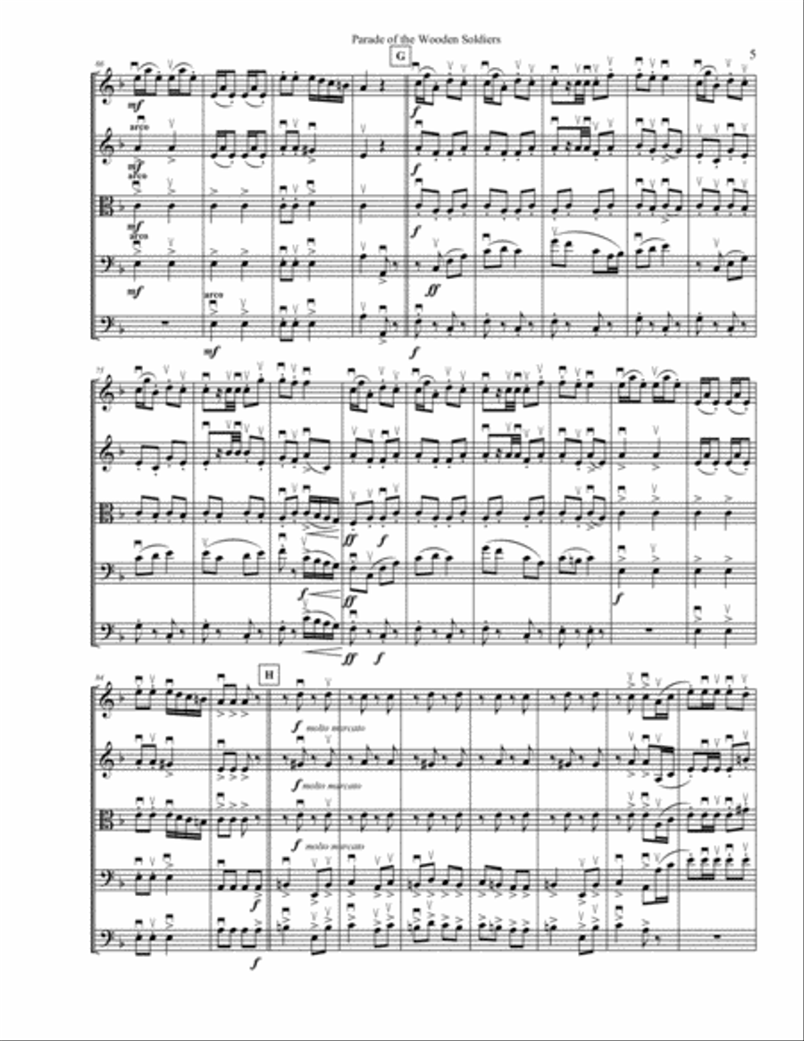 Parade of the Wooden Soldiers String Orchestra scores gallery preview page 5