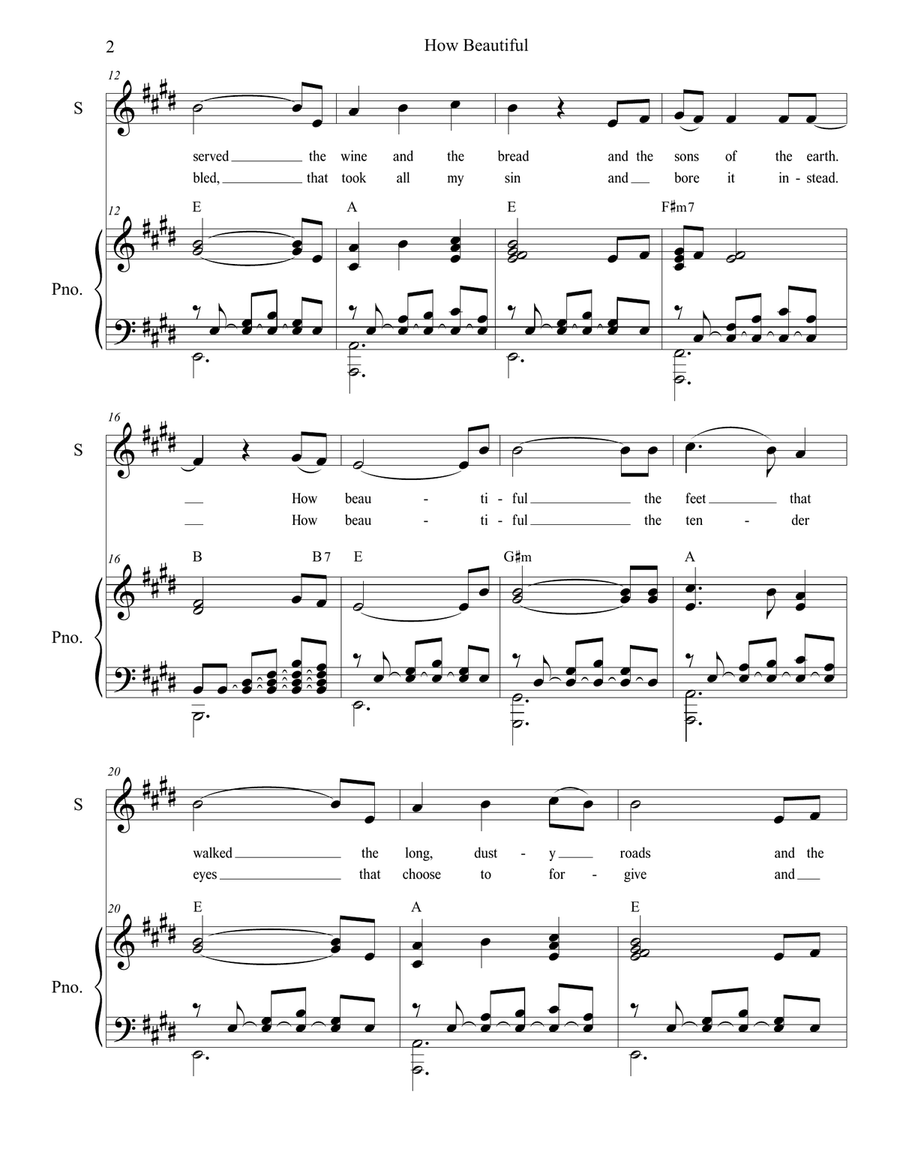How Beautiful Soprano Voice scores gallery preview page 2