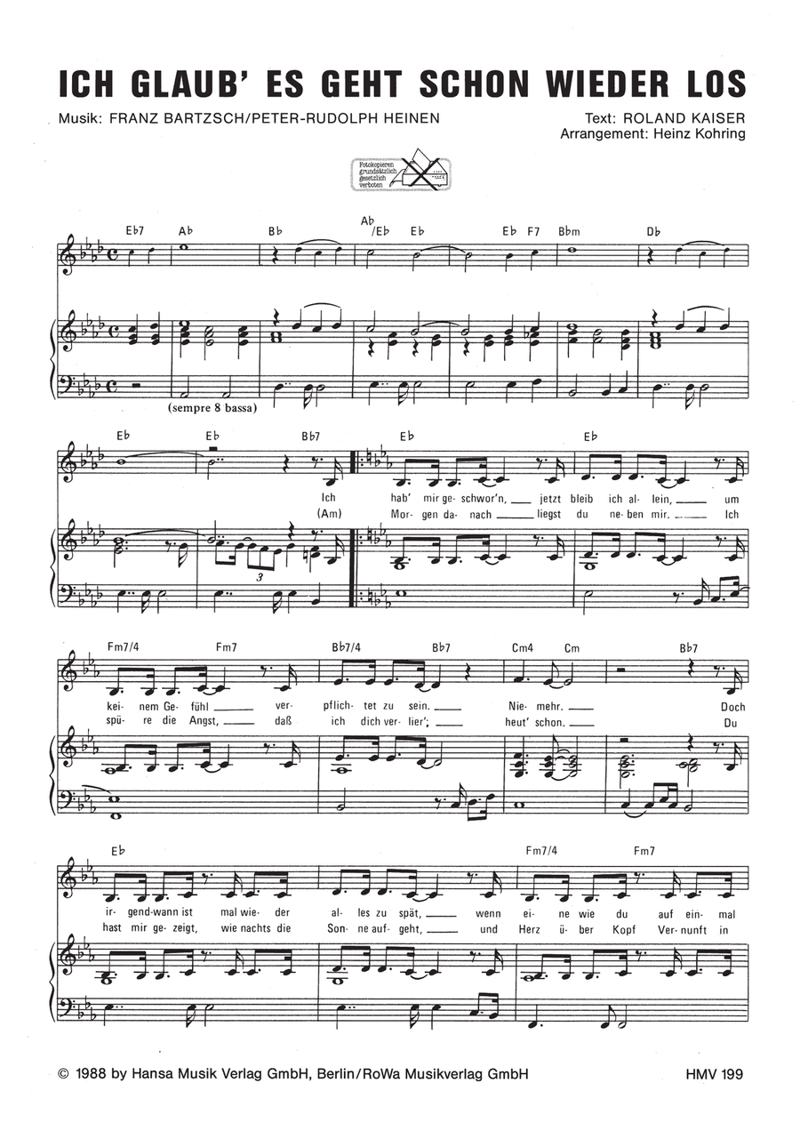Ich glaub' es geht schon wieder los Voice - Digital Sheet Music page 3
