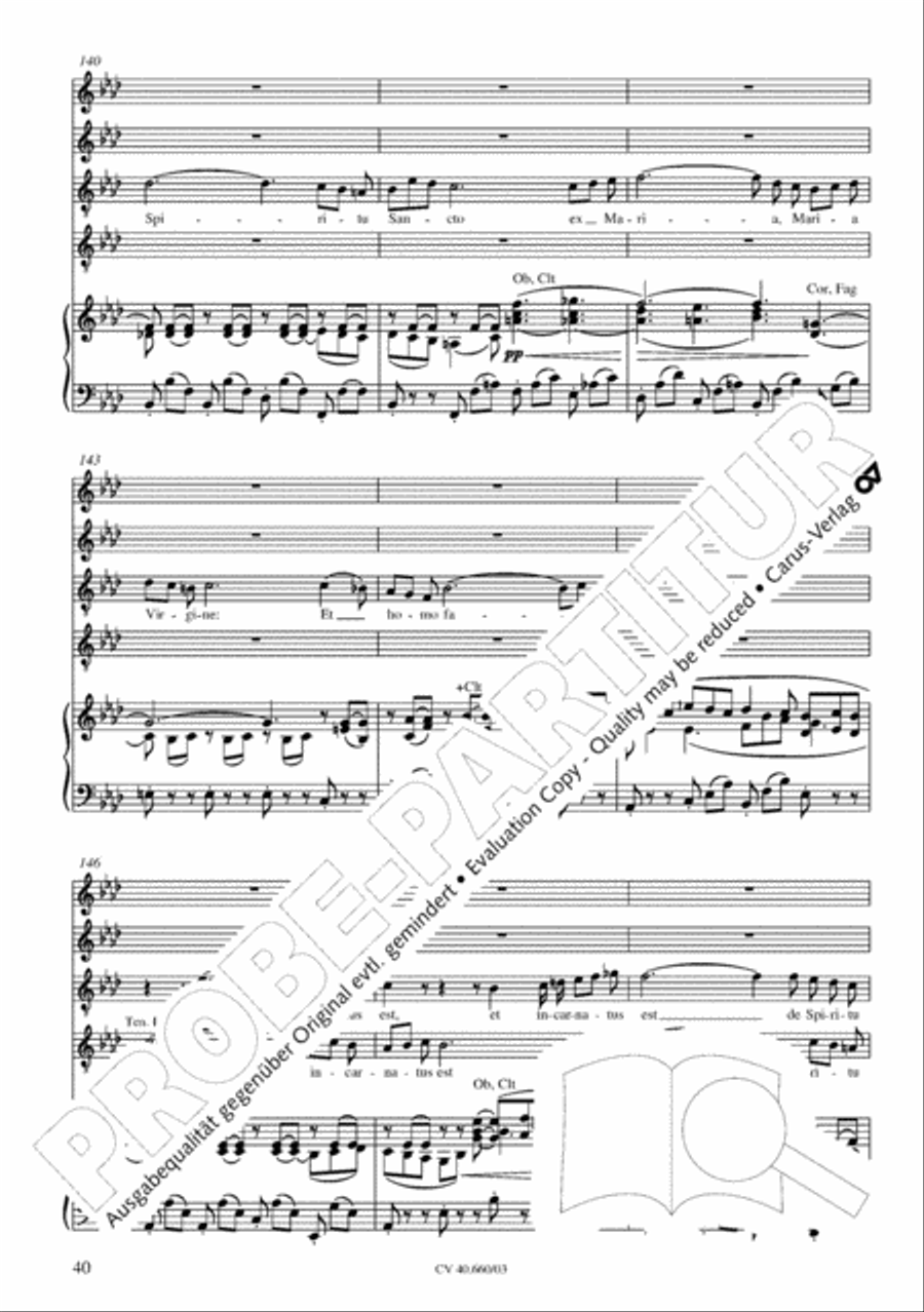 Mass in E flat major (Messe in Es) SATTB scores gallery preview page 41