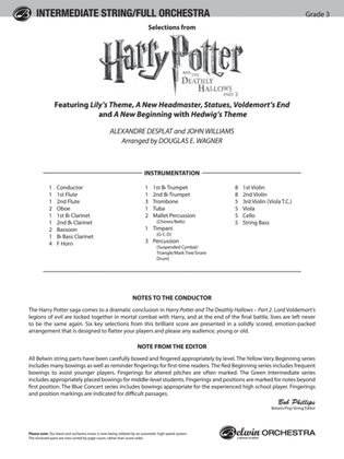 Book cover for Harry Potter and the Deathly Hallows, Part 2, Selections from: Score