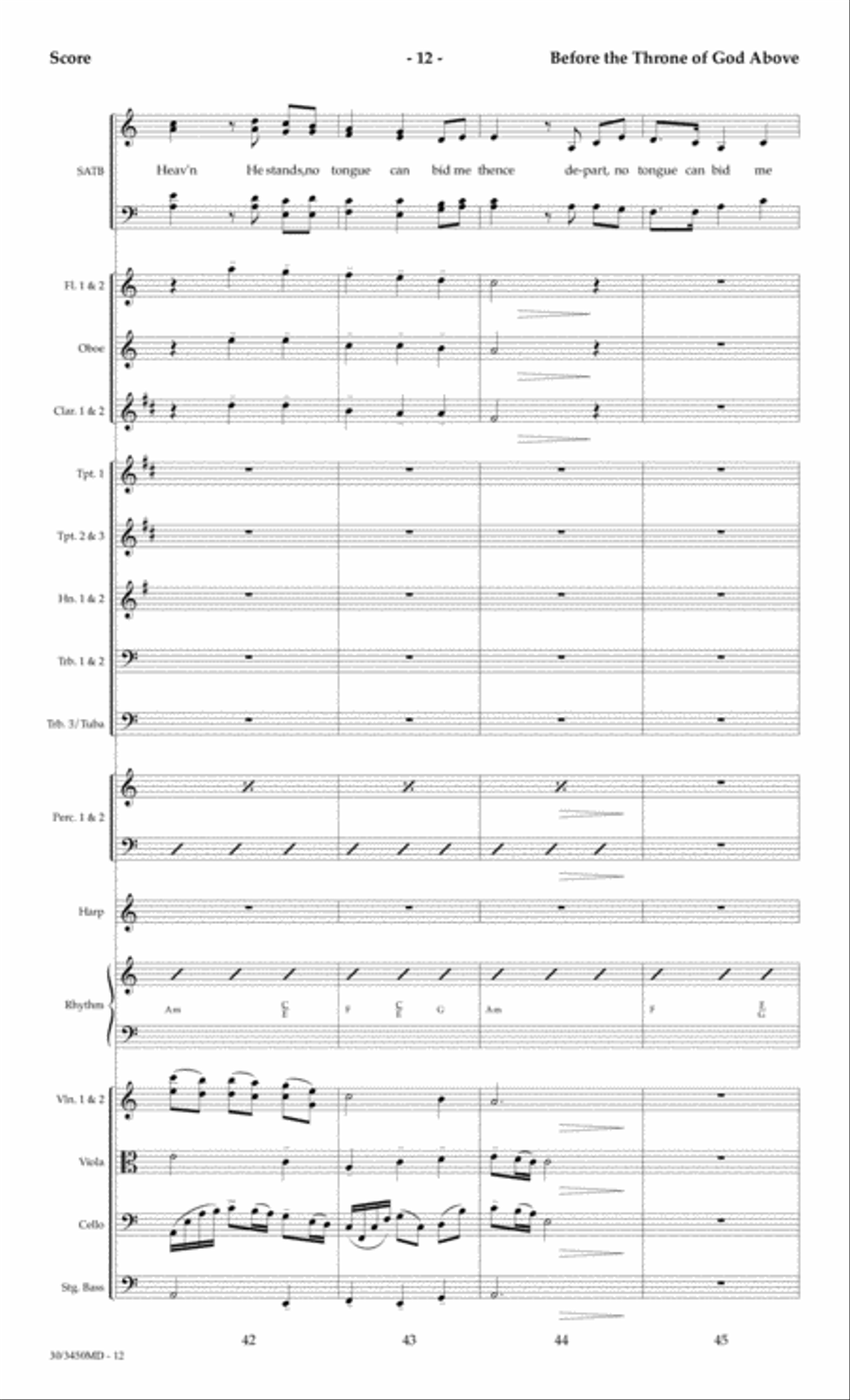Before the Throne of God Above - Orchestral Score and Parts Choir scores gallery preview page 15