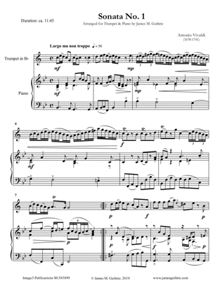 Book cover for Vivaldi: Sonata No. 1 for Trumpet & Piano