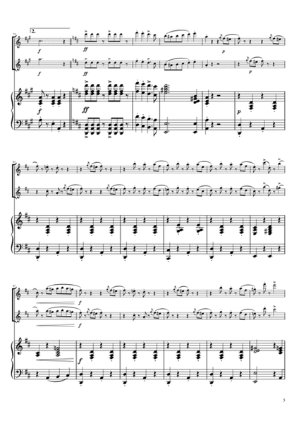 "Radetzky Marsch" (Ddur) Piano trio / flute duet image number null
