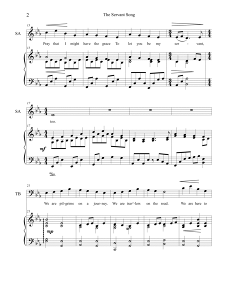 The Servant Song SATB Piano (version 1) image number null