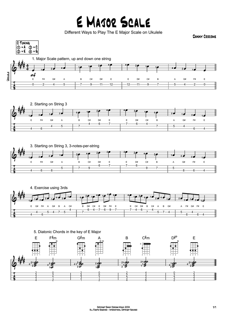 E major in ukulele discount