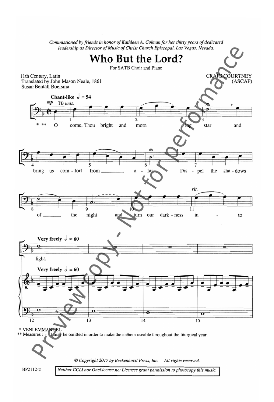Who But the Lord? 4-Part scores gallery preview page 3