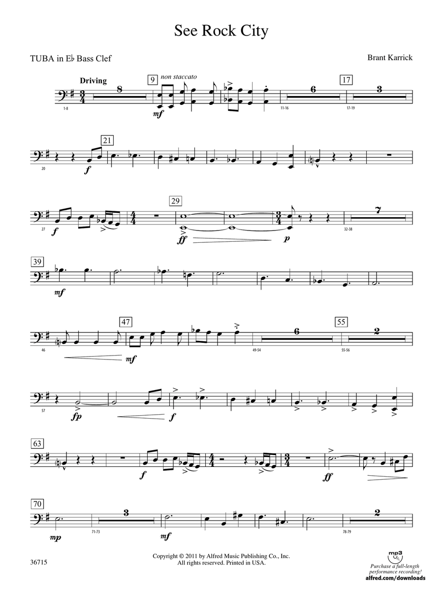 See Rock City: (World Part) E-flat Tuba B.C.