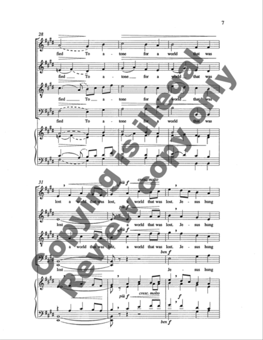 Three American Hymn-Tune Settings: 1. Saw Ye My Savior? 4-Part scores gallery preview page 7