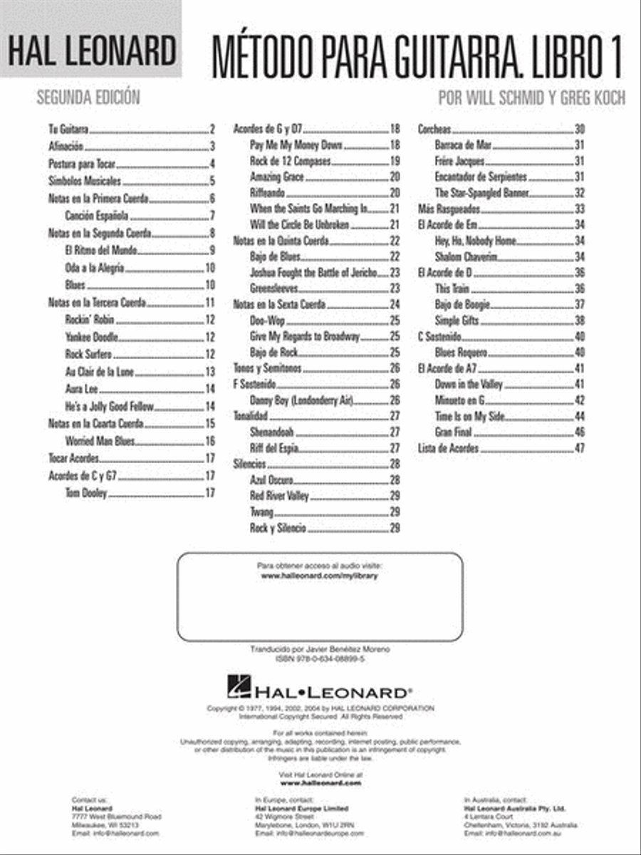 Spanish Edition: Hal Leonard Metodo Para Guitarra Libro 1 – Segunda Edition Guitar scores gallery preview page 3