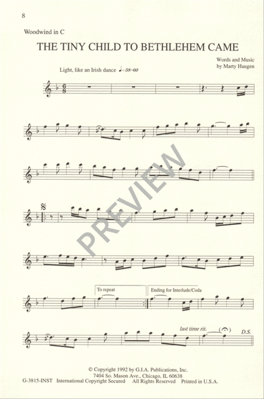 The Tiny Child to Bethlehem Came 4-Part scores gallery preview page 9