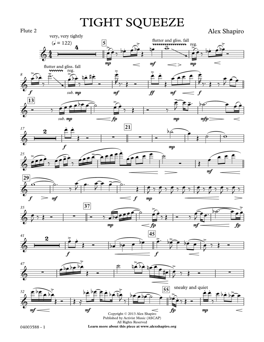 Tight Squeeze - Flute 2 Concert Band scores gallery preview page 1