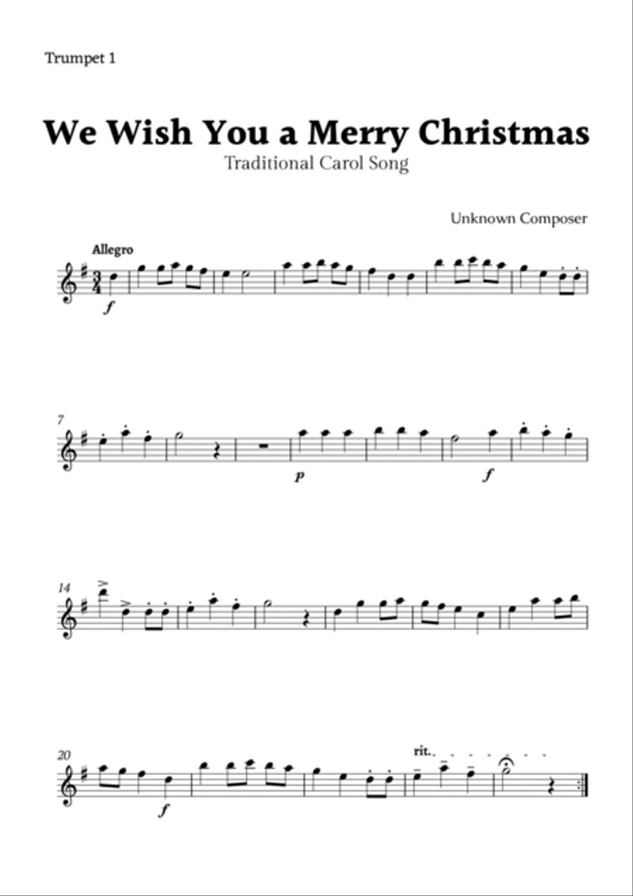 We Wish you a Merry Christmas for Trumpet Trio Trumpet Trio scores gallery preview page 2
