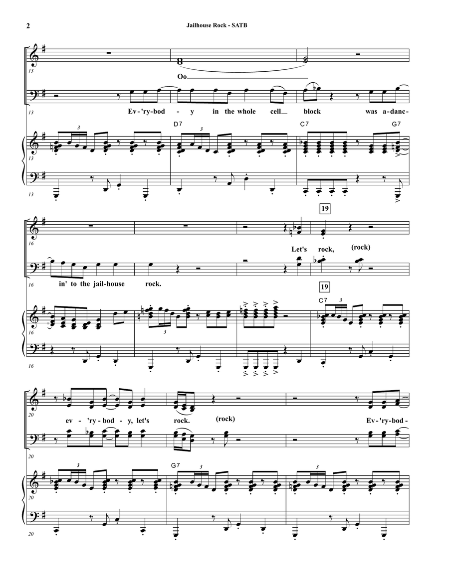 Jailhouse Rock 4-Part scores gallery preview page 2