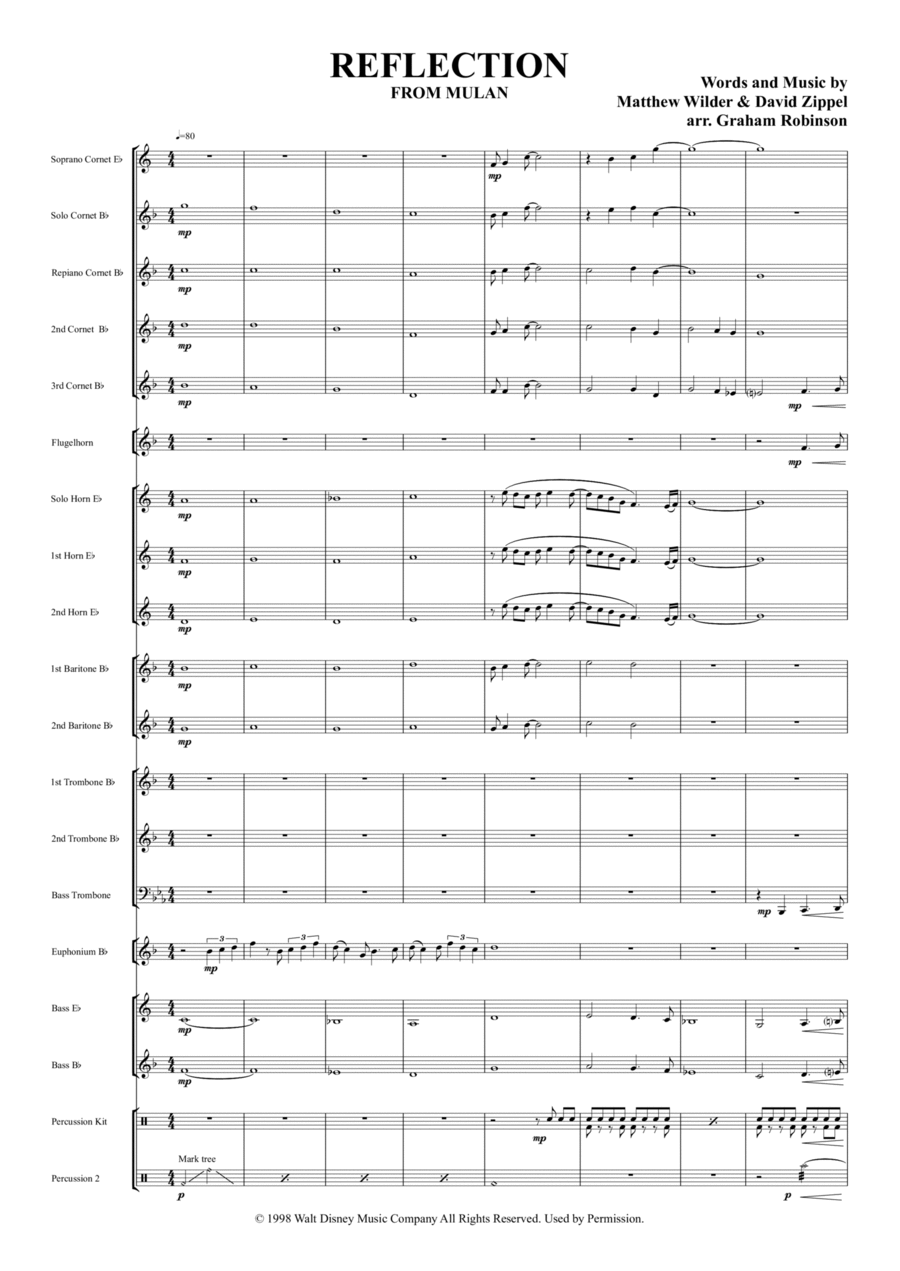 Reflection Brass Band scores gallery preview page 1