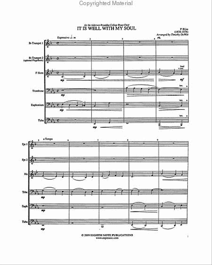 It Is Well with My Soul Small Ensemble scores gallery preview page 2