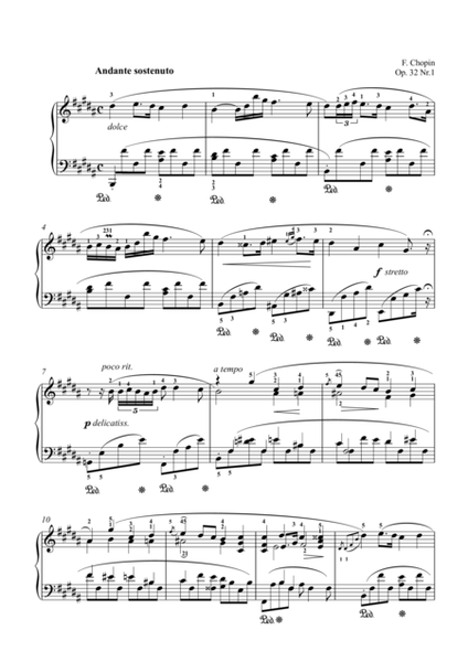 Chopin Nocturne Op. 32 No. 1 in B Major