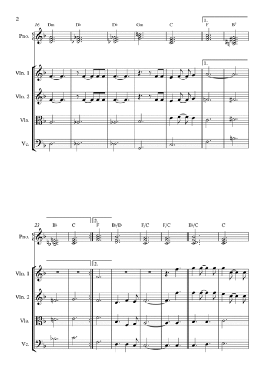 What A Wonderful World String Quartet scores gallery preview page 2