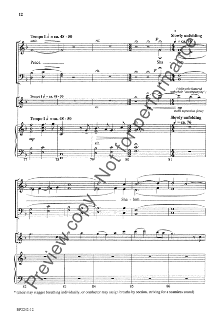 Shalom (SATB) 4-Part scores gallery preview page 13