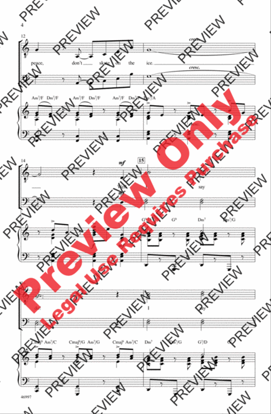 Everybody Says Don't Men's Choir scores gallery preview page 4