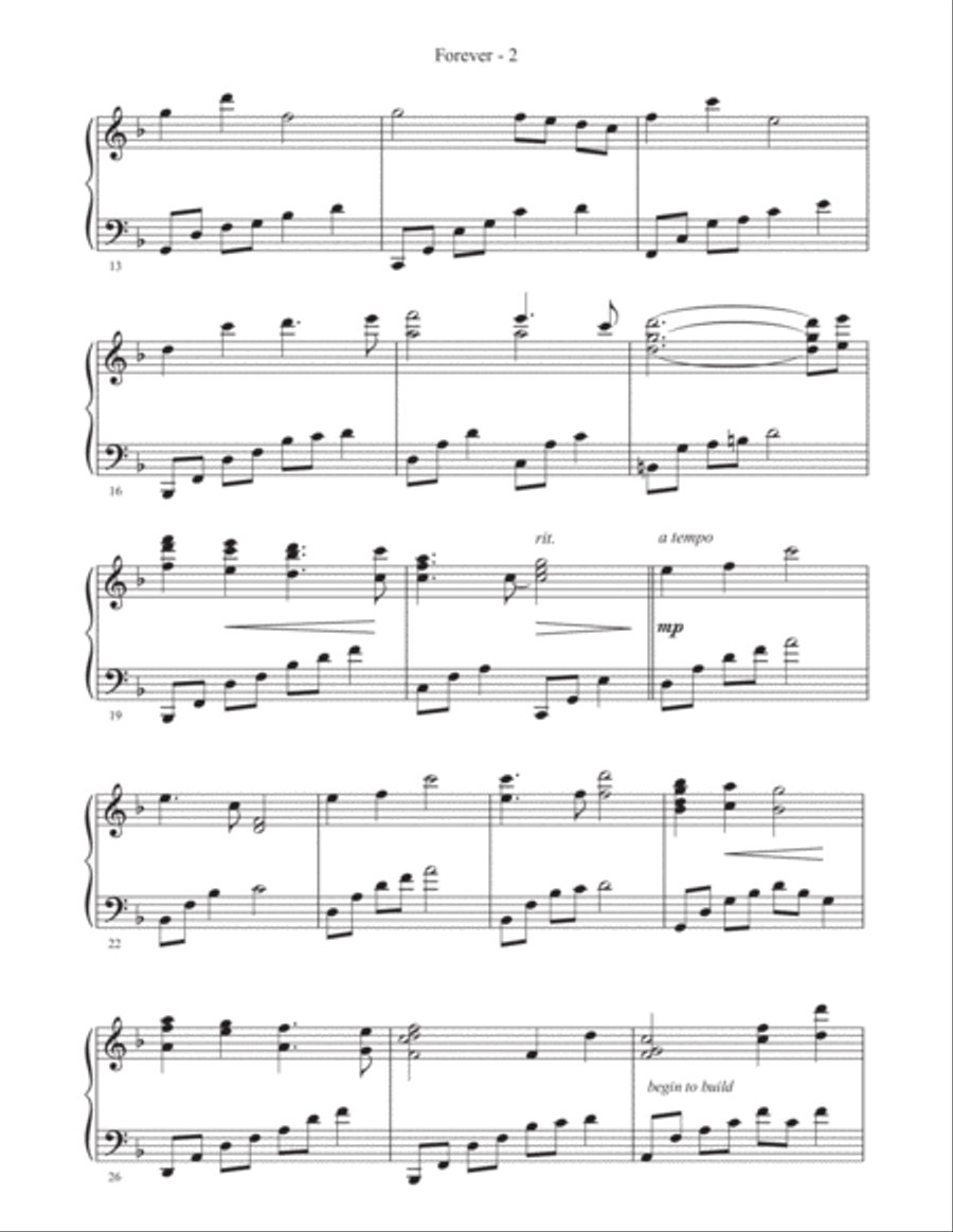 Forever Piano Solo scores gallery preview page 2