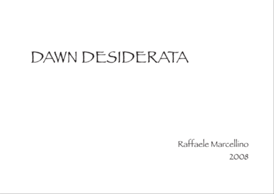 Dawn Desiderata 4-Part scores gallery preview page 1