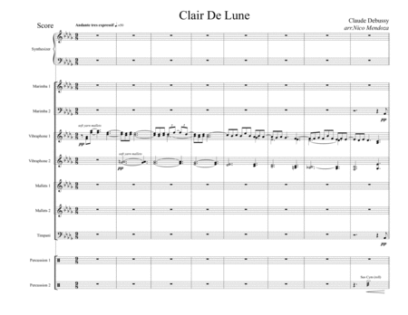 Clair De Lune (arranged for percussion ensemble) image number null