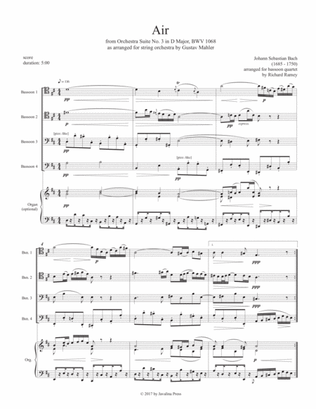 Book cover for "Air" from Orchestra Suite No. 3 in D Major, BWV 1068