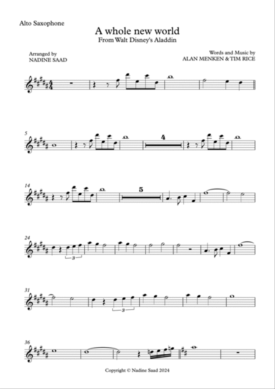 A Whole New World Concert Band scores gallery preview page 6