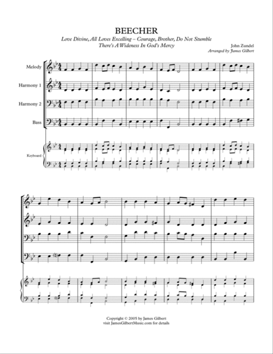 BEECHER (Love Divine, There's A Wideness) Small Ensemble scores gallery preview page 2