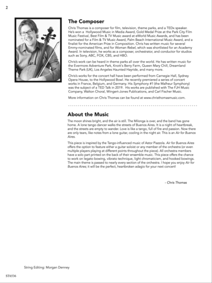 Air for Buenos Aires: Score String Orchestra scores gallery preview page 2
