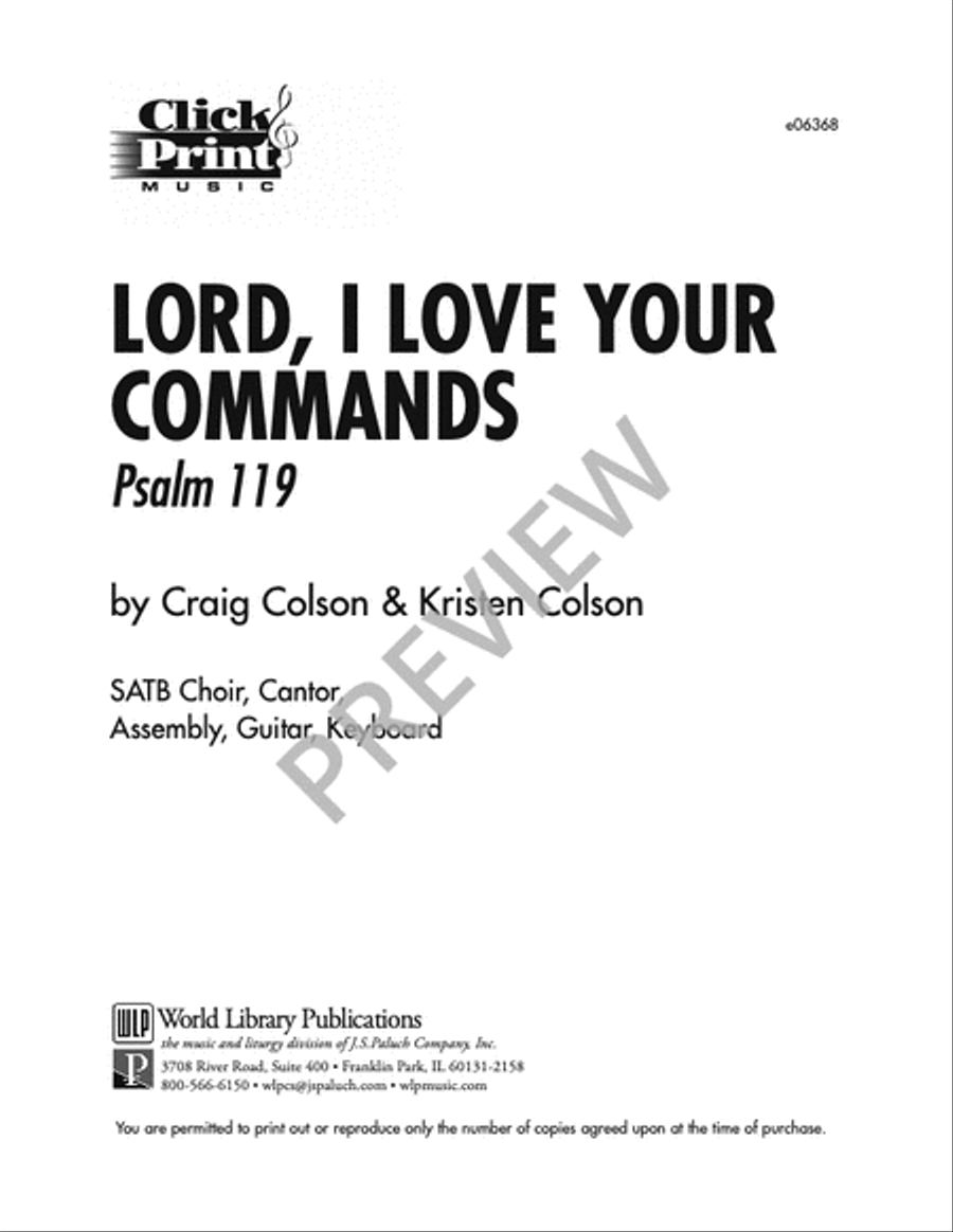 Lord I Love Your Commands: Psalm 119 4-Part scores gallery preview page 4
