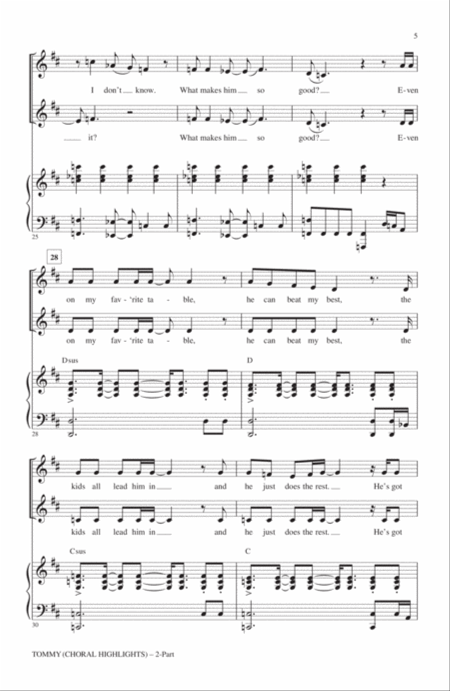 Tommy (Choral Highlights from the Broadway Musical) (arr. Mark Brymer) 2-Part scores gallery preview page 4