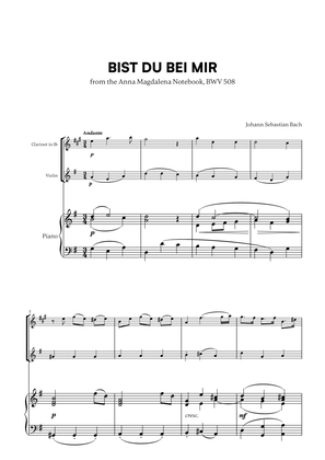 Johann Sebastian Bach - Bist du bei Mir (BWV 508) (G major) (for Clarinet and Violin)