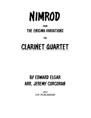 Nimrod from the Enigma Variations for Clarinet Quartet