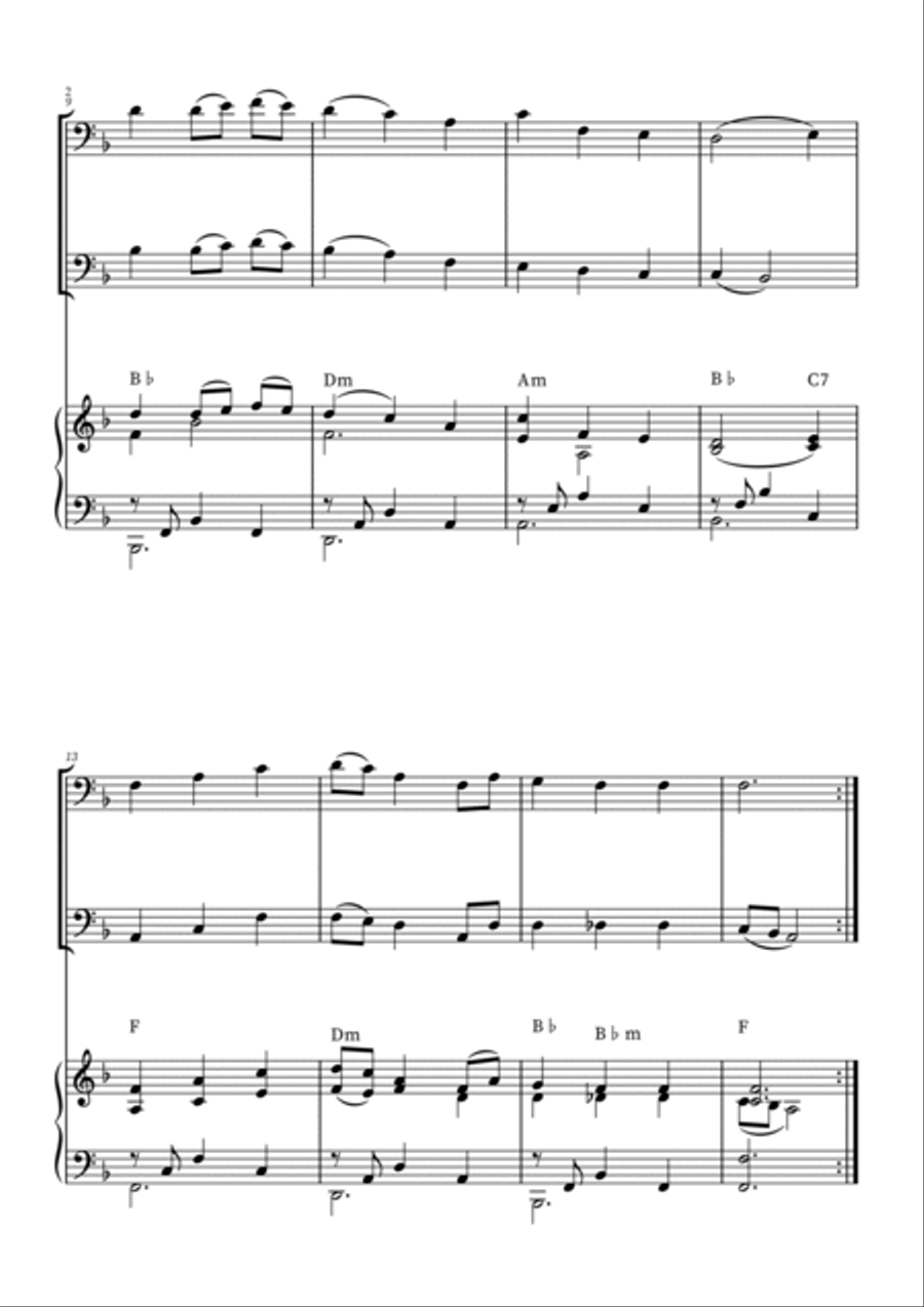 Be Thou My Vision - Trombone Duet with Optional Piano Accompaniment Trombone Duet scores gallery preview page 2