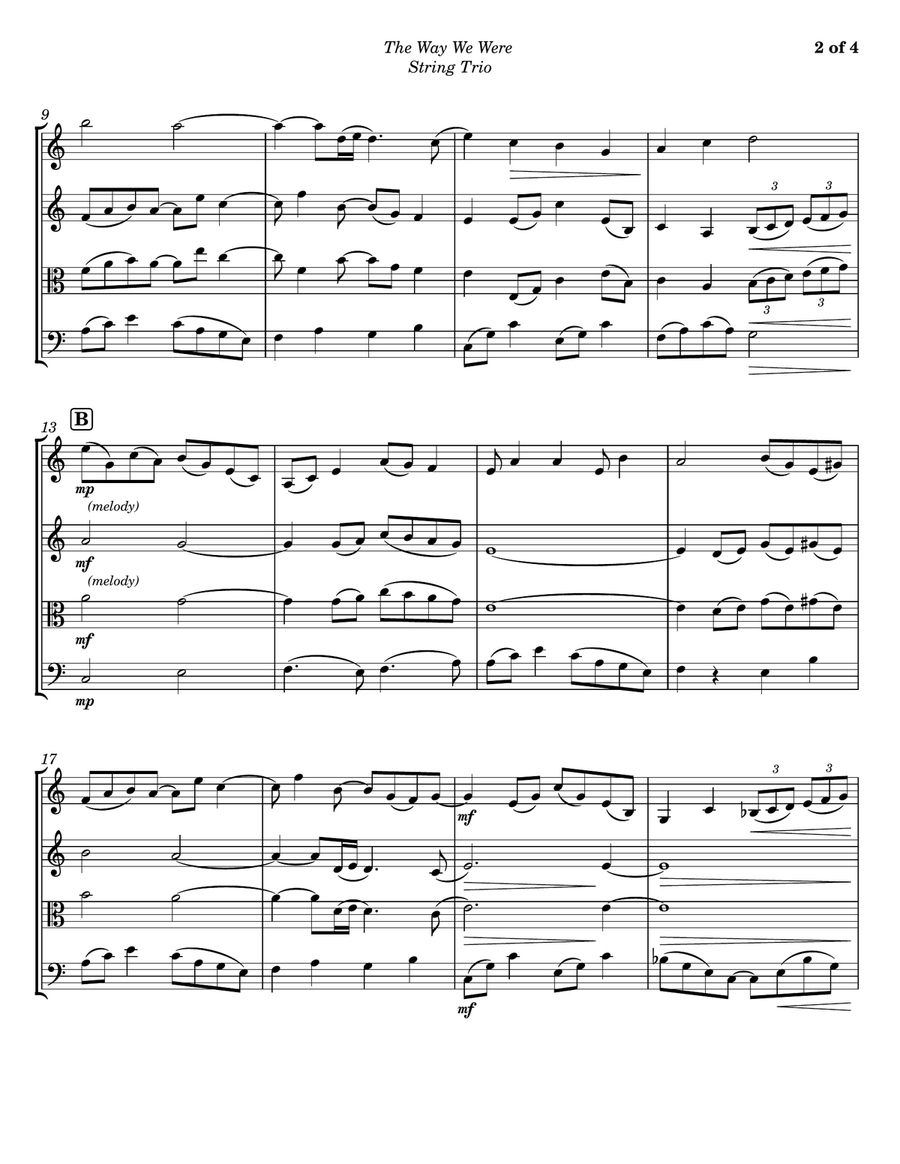 The Way We Were String Trio scores gallery preview page 2