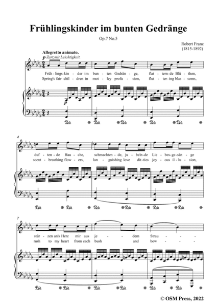Franz-Fruhlingskinder im bunten Gedränge,in D flat Major,Op.7 No.5