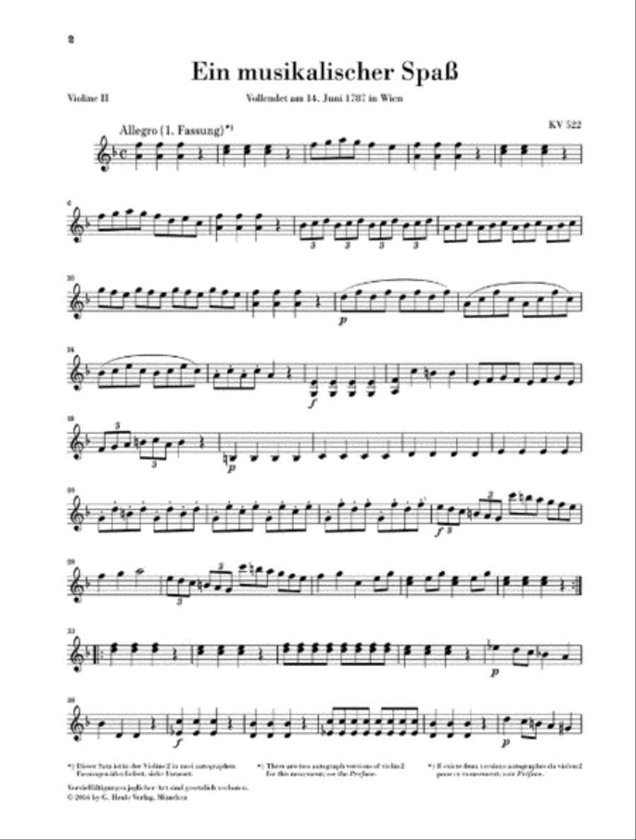 A Musical Joke K. 522 Horn scores gallery preview page 3