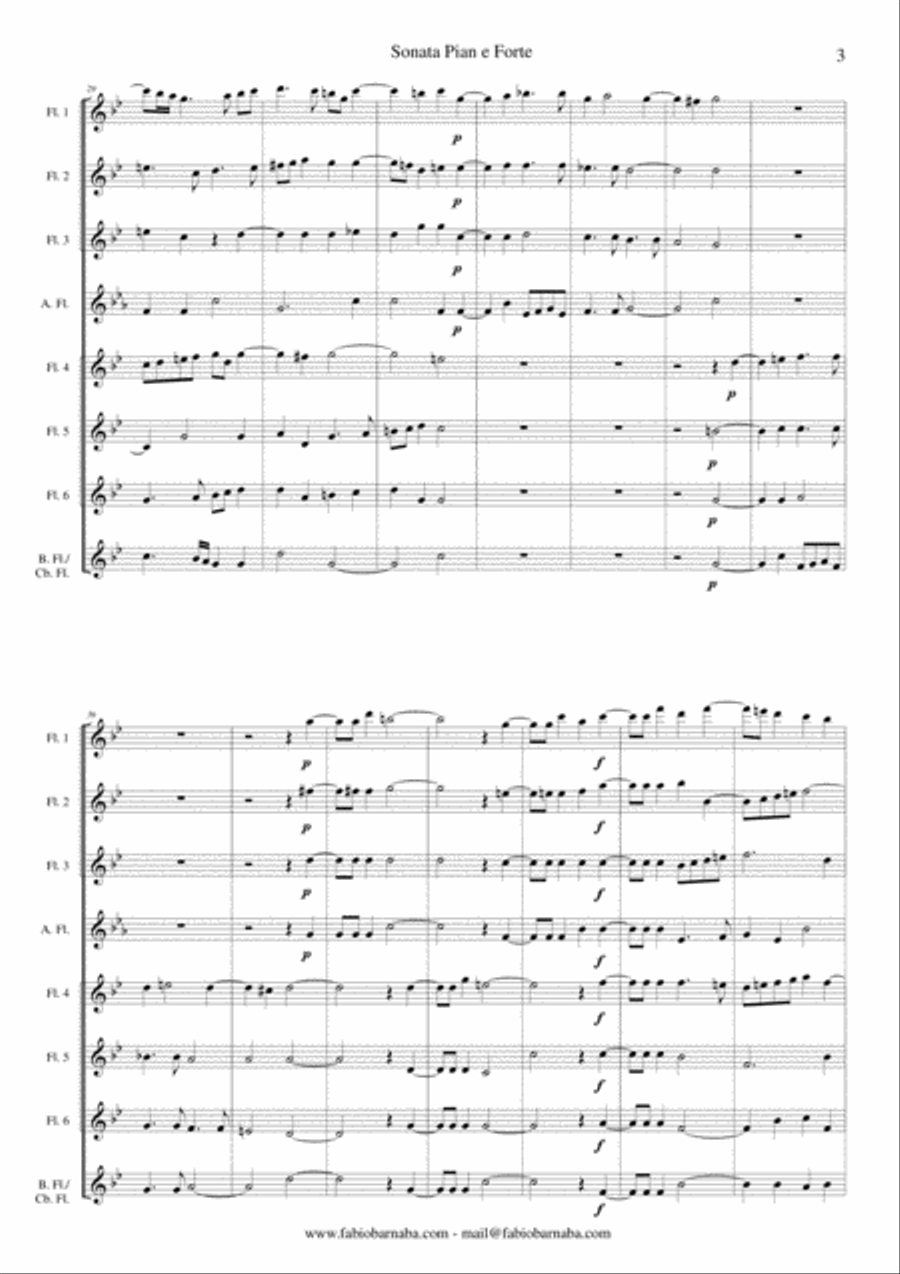 Sonata Pian e Forte by Giovanni Gabrieli - for Flute Choir Flute Choir scores gallery preview page 4