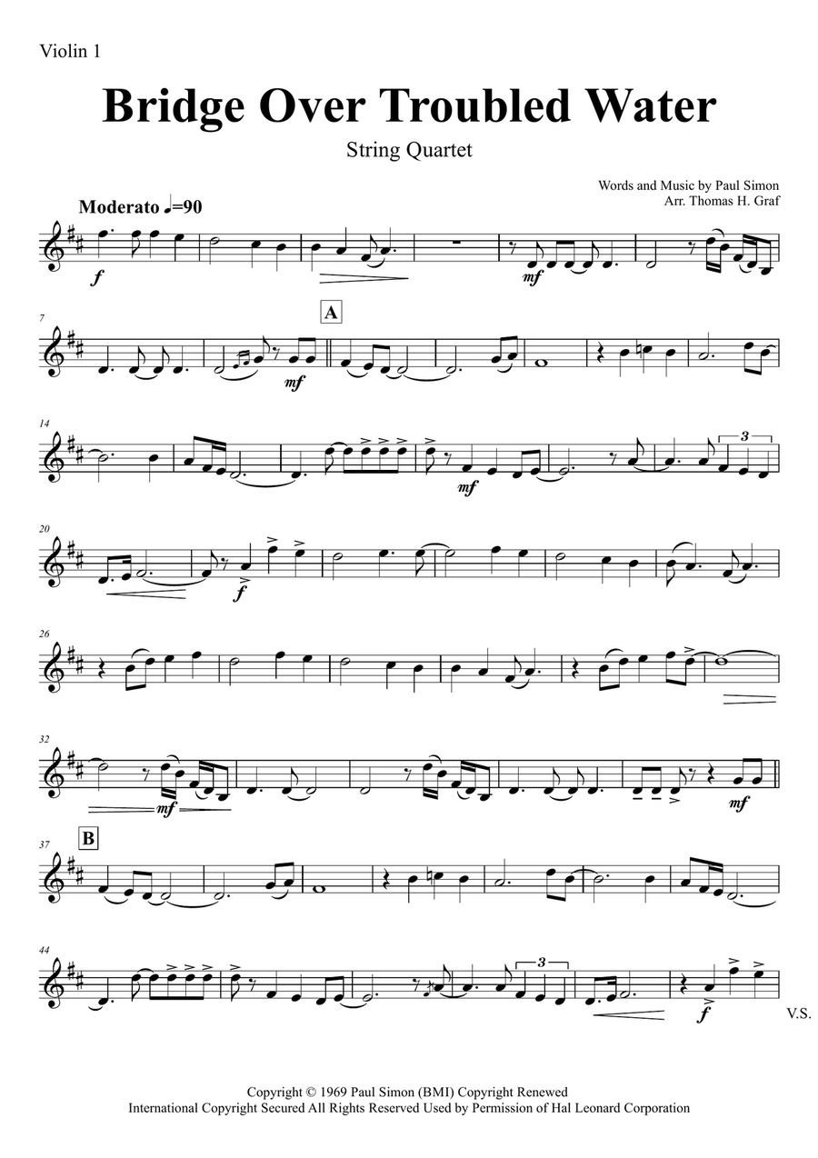 Bridge Over Troubled Water String Quartet scores gallery preview page 5