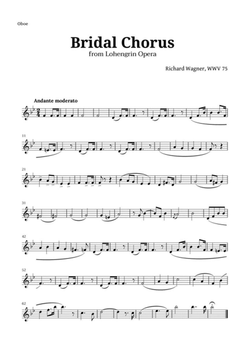 Bridal Chorus by Wagner for Woodwind Quintet with Chords image number null
