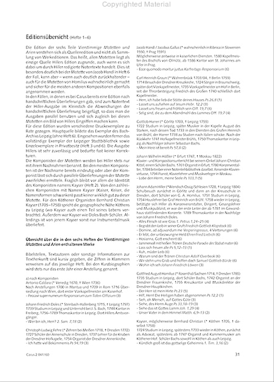 Motets and arias for choirs collected and edited by Johann Adam Hiller, vol. 6 Voice Solo scores gallery preview page 32