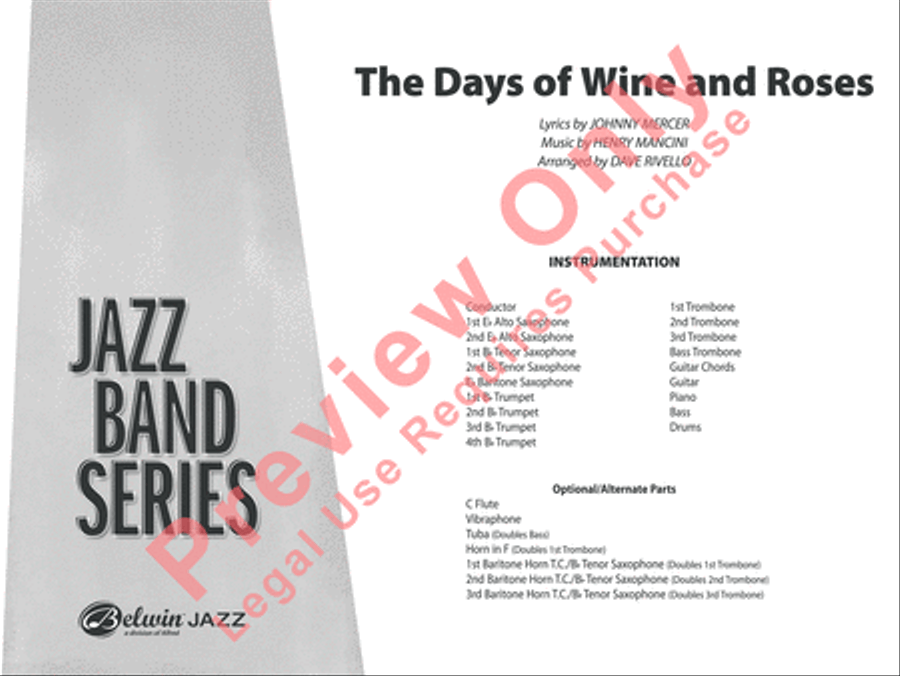 The Days of Wine and Roses Jazz Ensemble scores gallery preview page 2