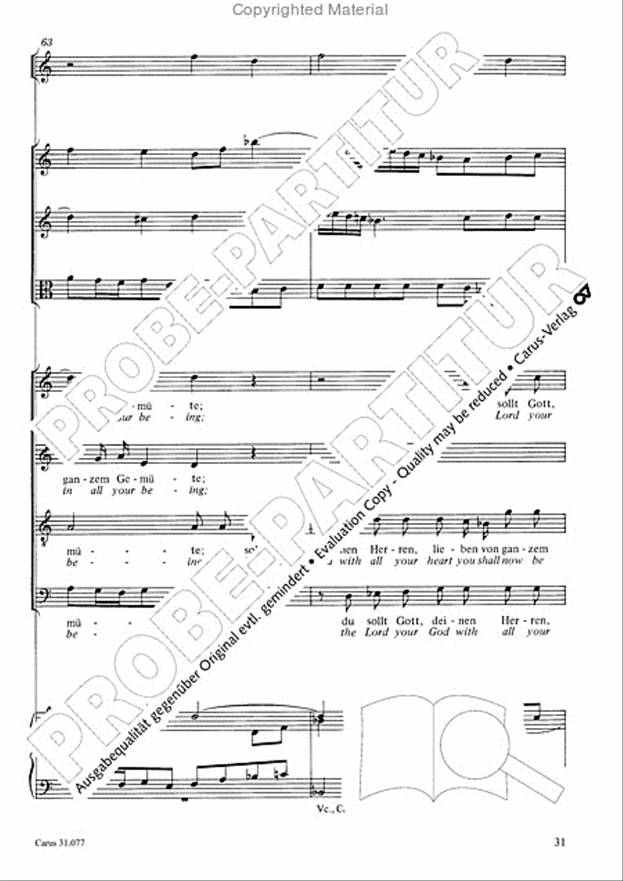 The Lord your God you shall now be loving (Du sollt Gott, deinen Herren, lieben) 4-Part scores gallery preview page 32