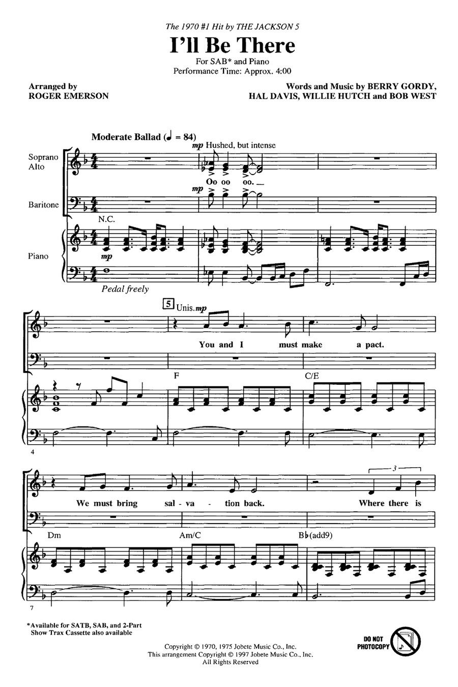 I'll Be There I'll Be There 3-Part scores gallery preview page 1