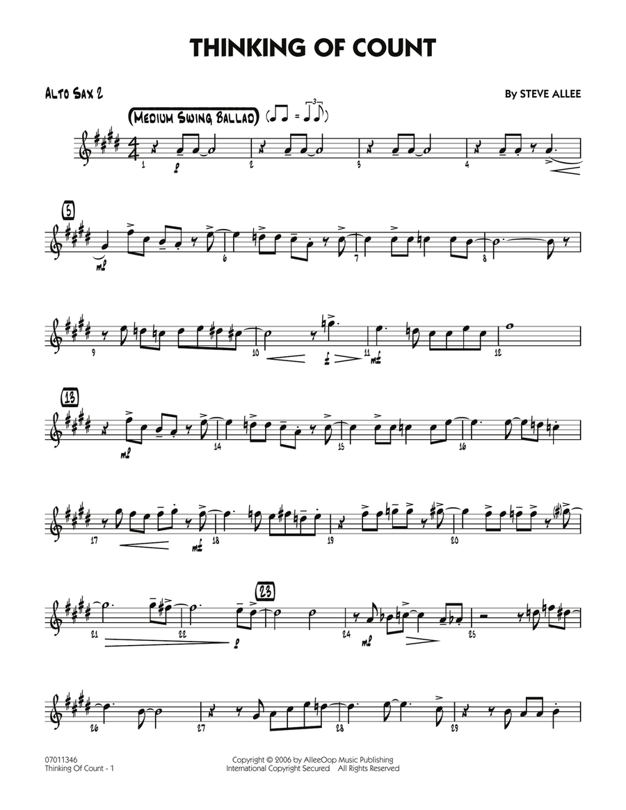 Thinking of Count - Alto Sax 2 Jazz Ensemble scores gallery preview page 1